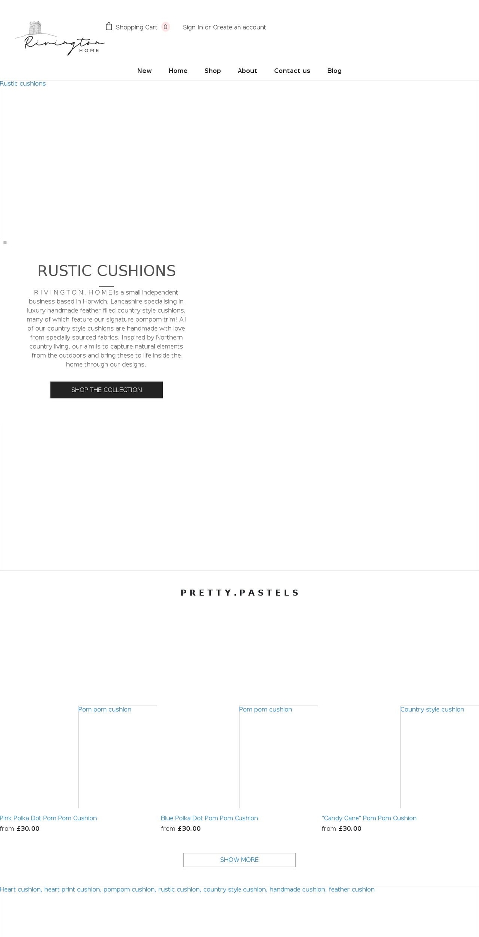 rivingtonhome.co.uk shopify website screenshot