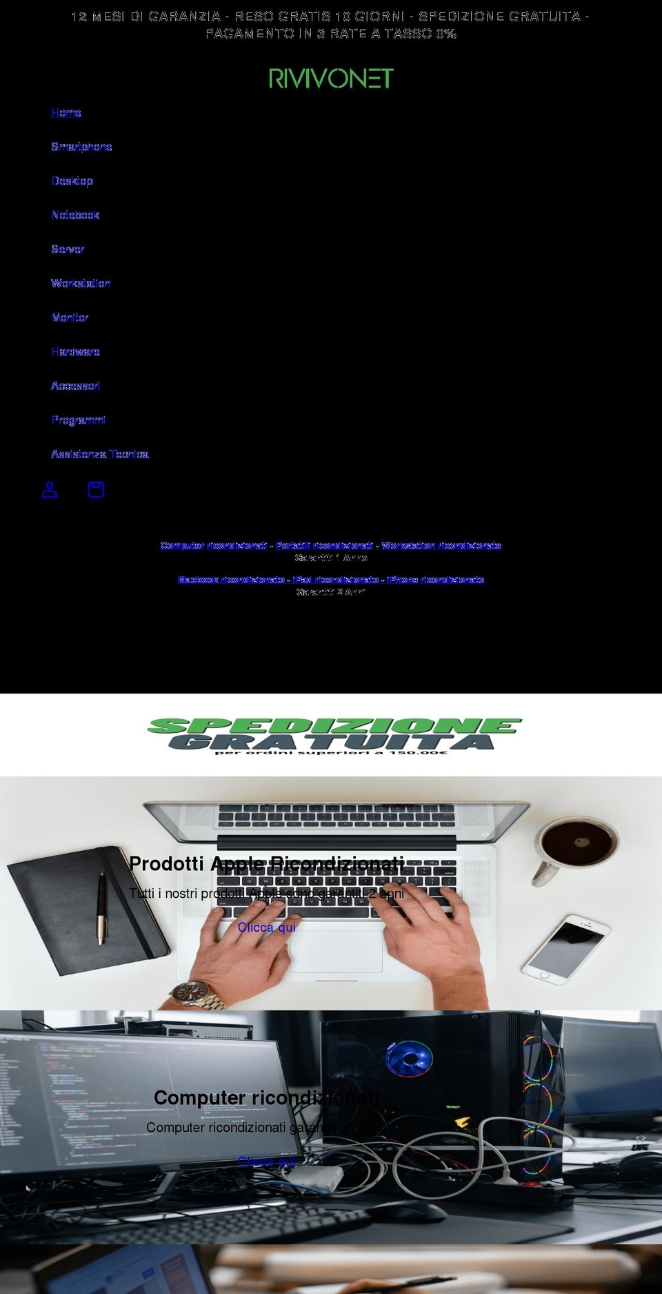 rivivonet.it shopify website screenshot