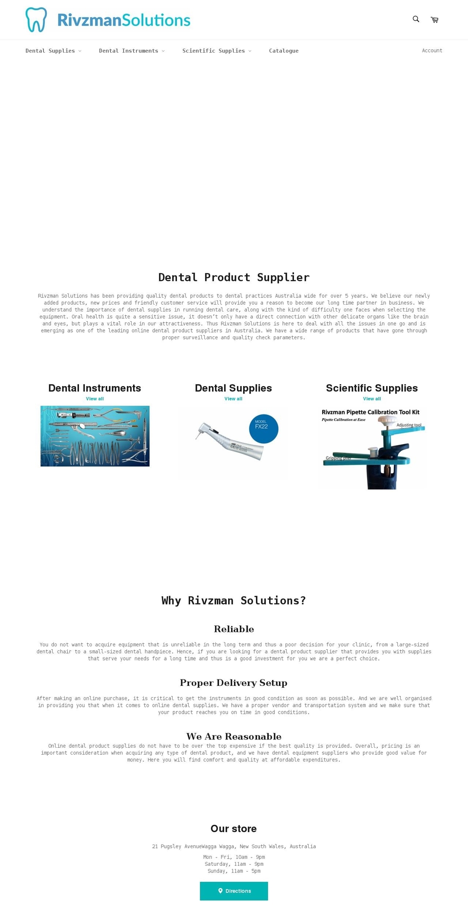 rivzmansolutions.com.au shopify website screenshot