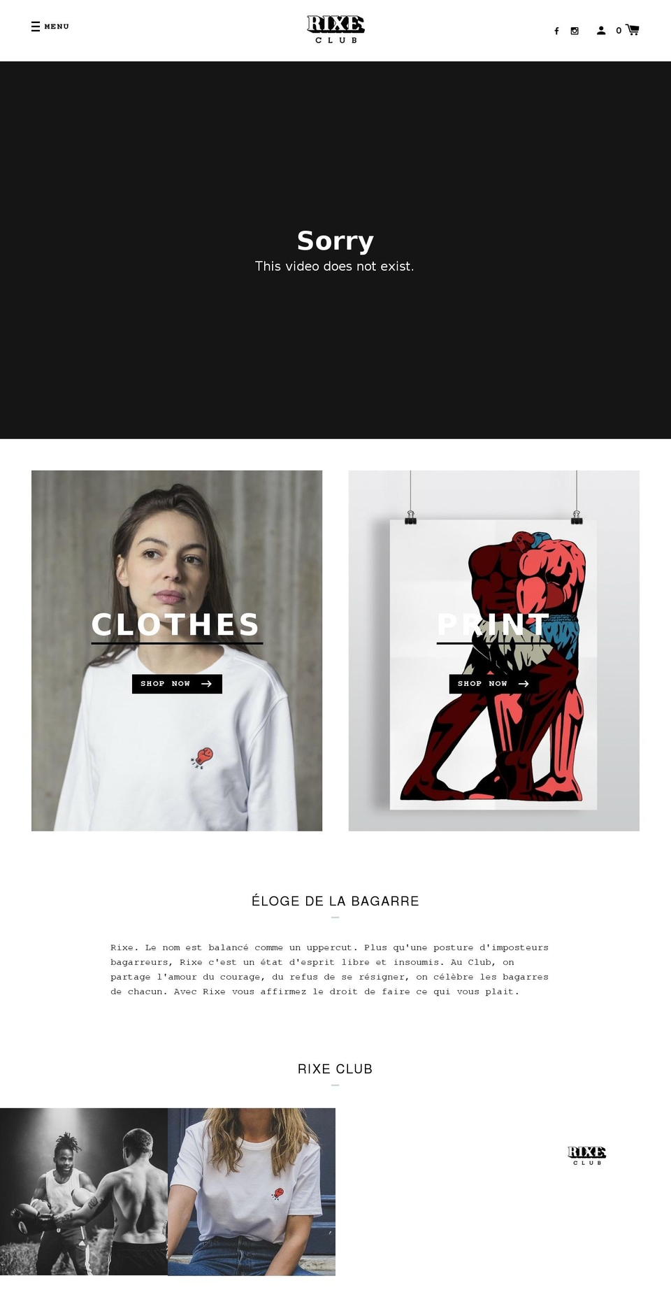 rixe-club.com — Shopify storefront screenshot