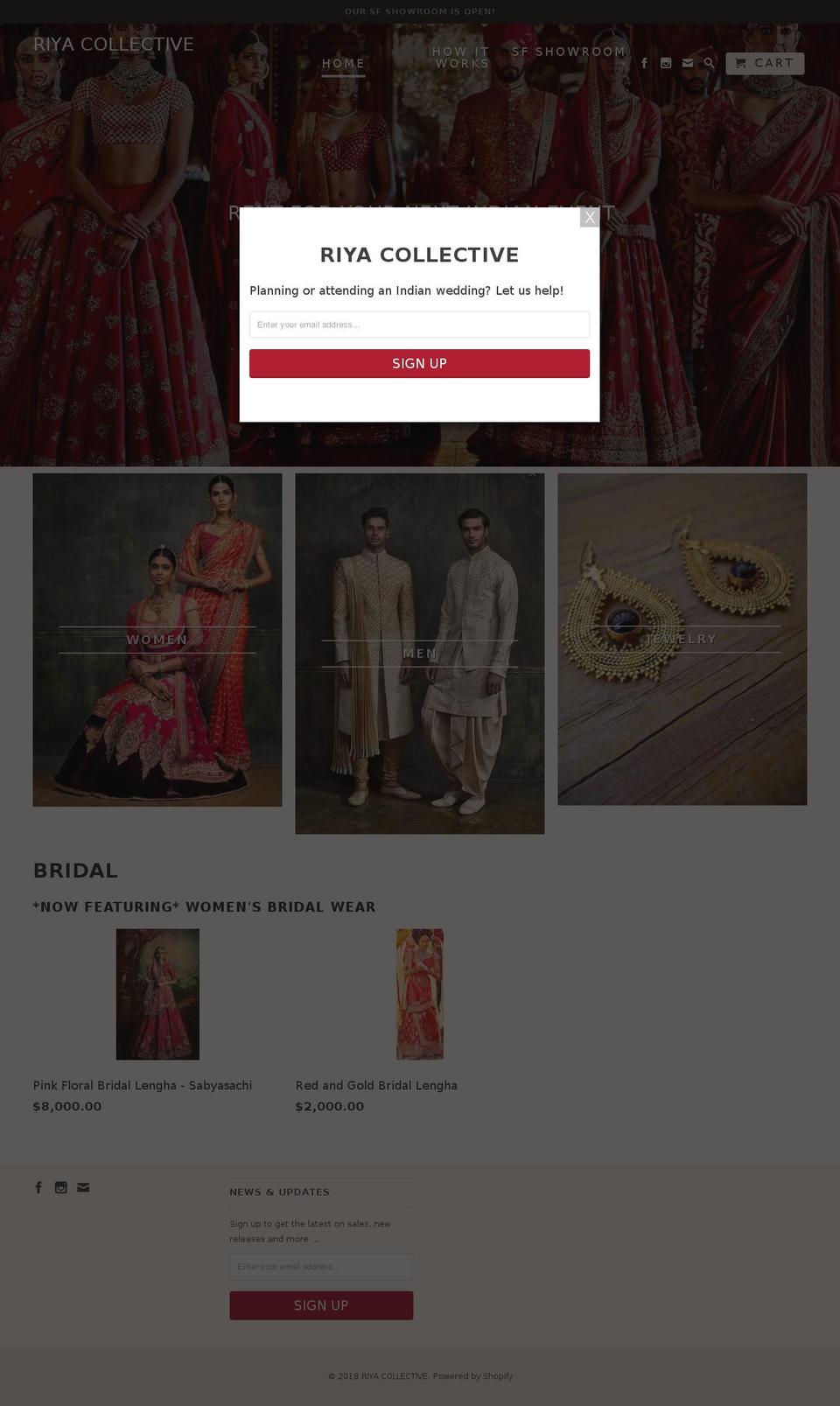 riyacollective.com — Shopify storefront screenshot