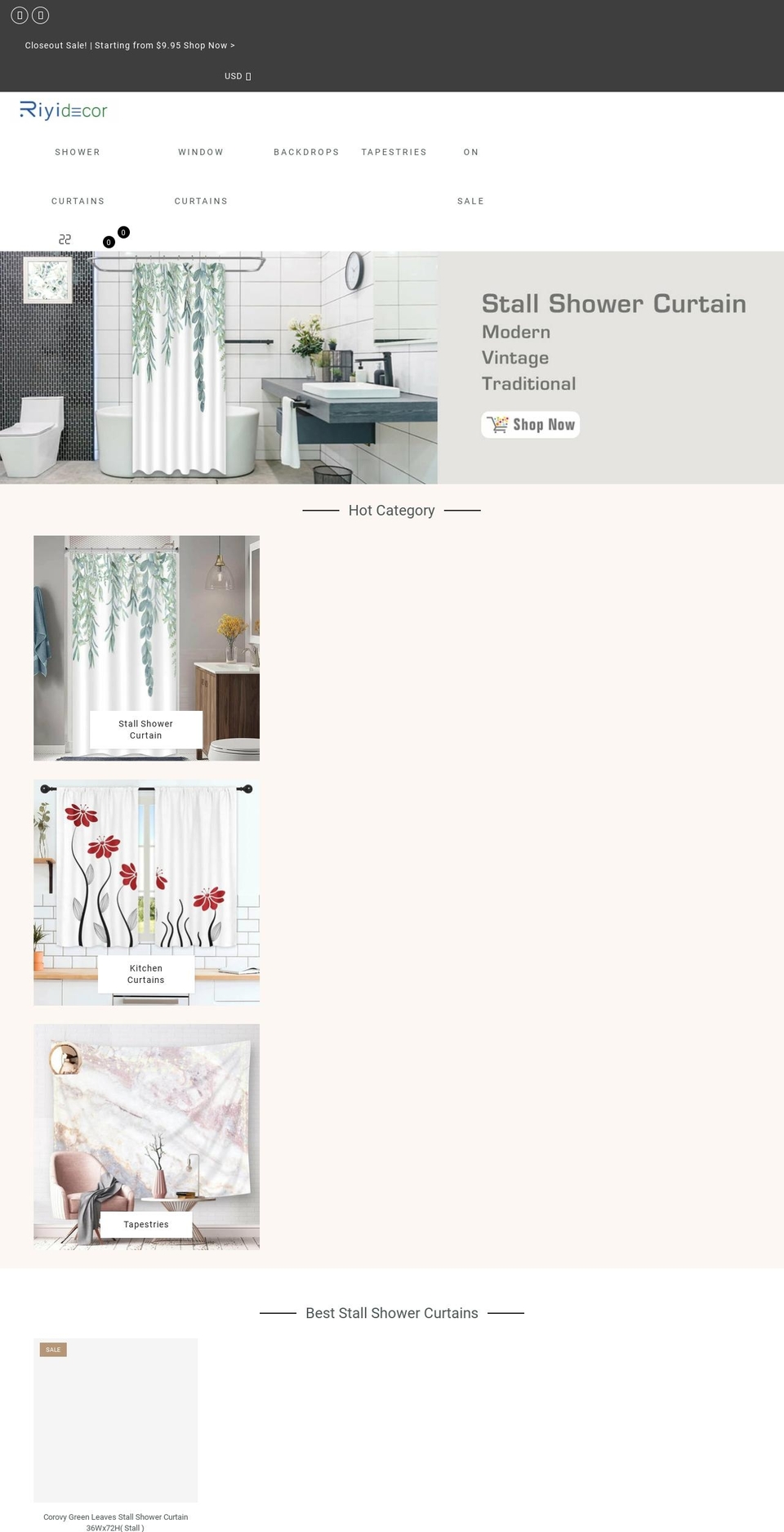 riyidecor.com shopify website screenshot