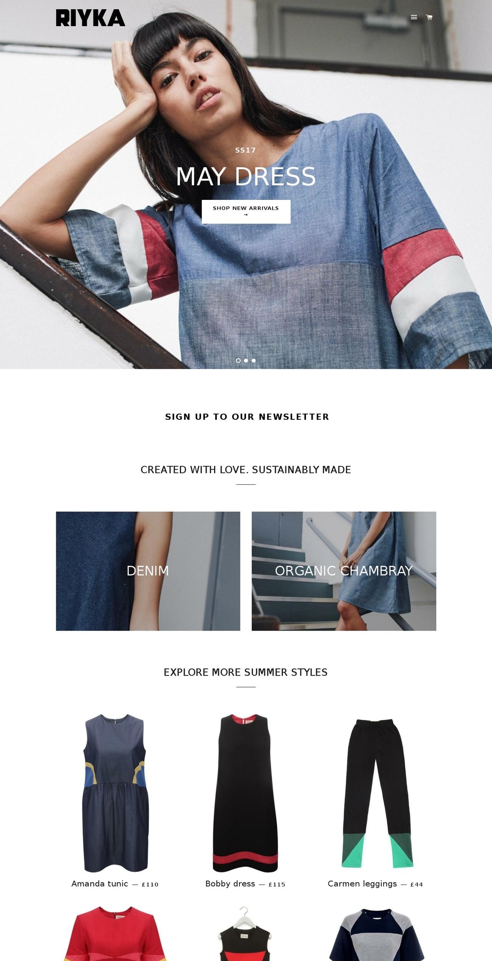 riyka.com shopify website screenshot