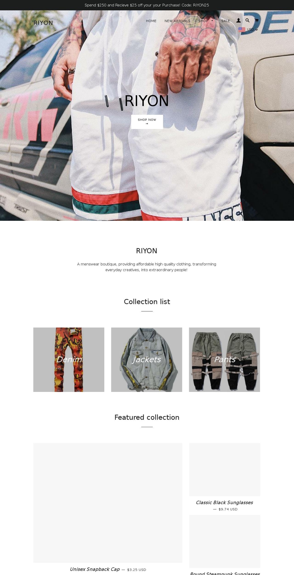 riyonshop.com — Shopify storefront screenshot
