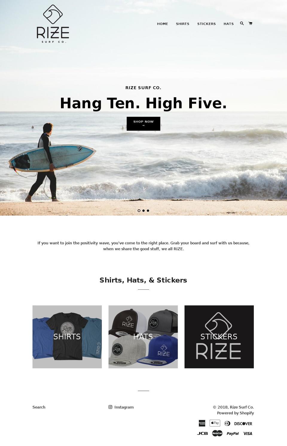 rizesurf.com — Shopify storefront screenshot
