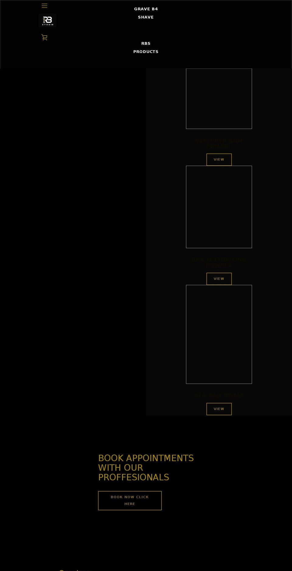 rizosbarberstudio.com shopify website screenshot