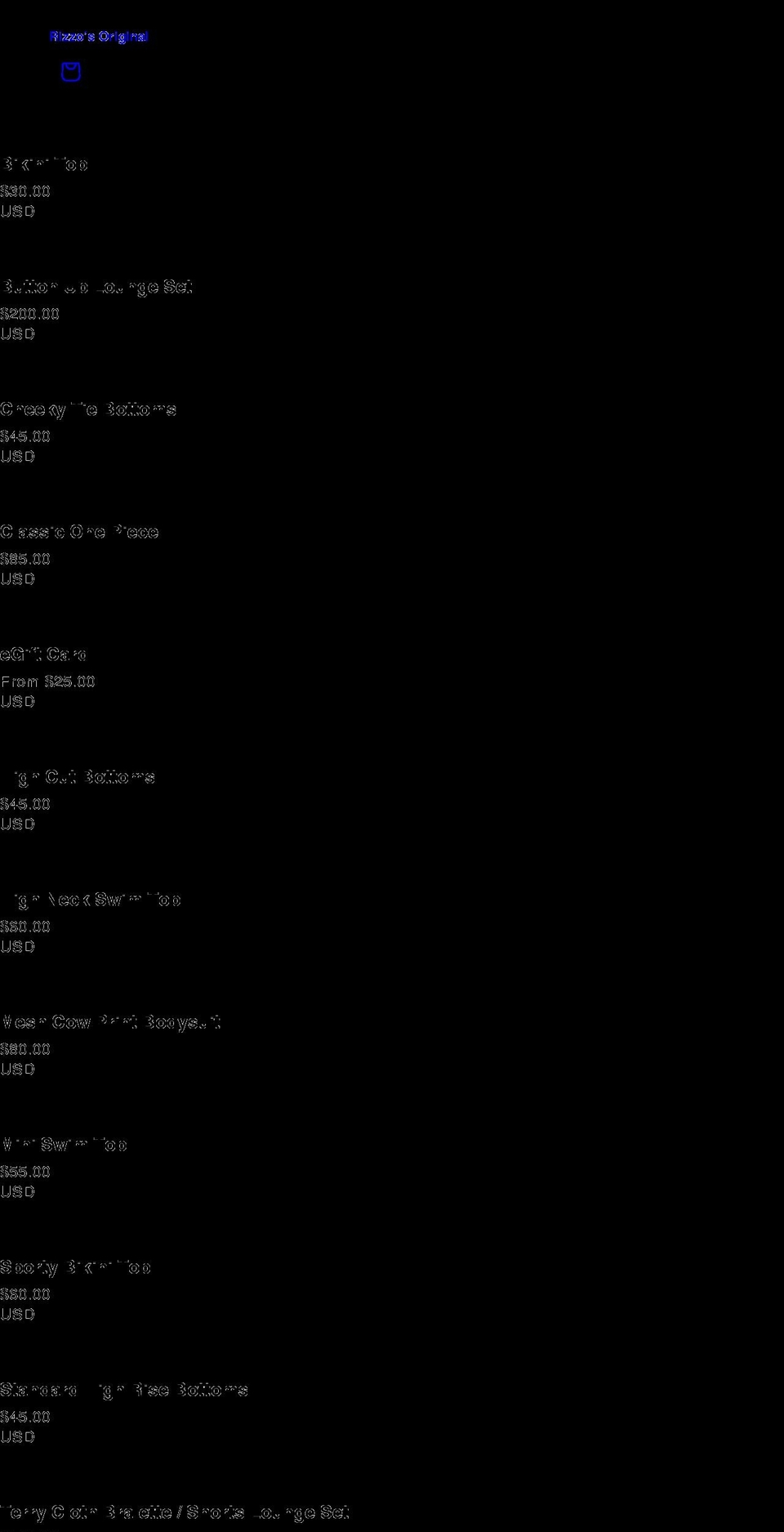rizzosoriginal.com shopify website screenshot