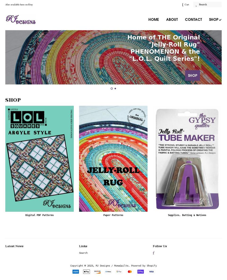 rj-designs.net shopify website screenshot