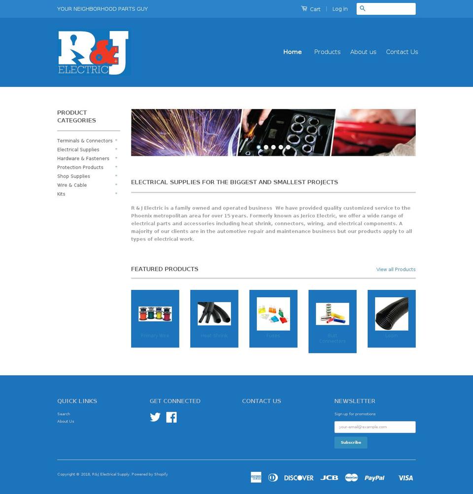 rjelectricsupply.com — Shopify storefront screenshot