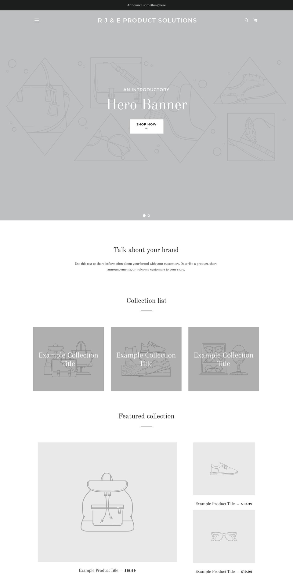 rjeproductsolutions.com shopify website screenshot