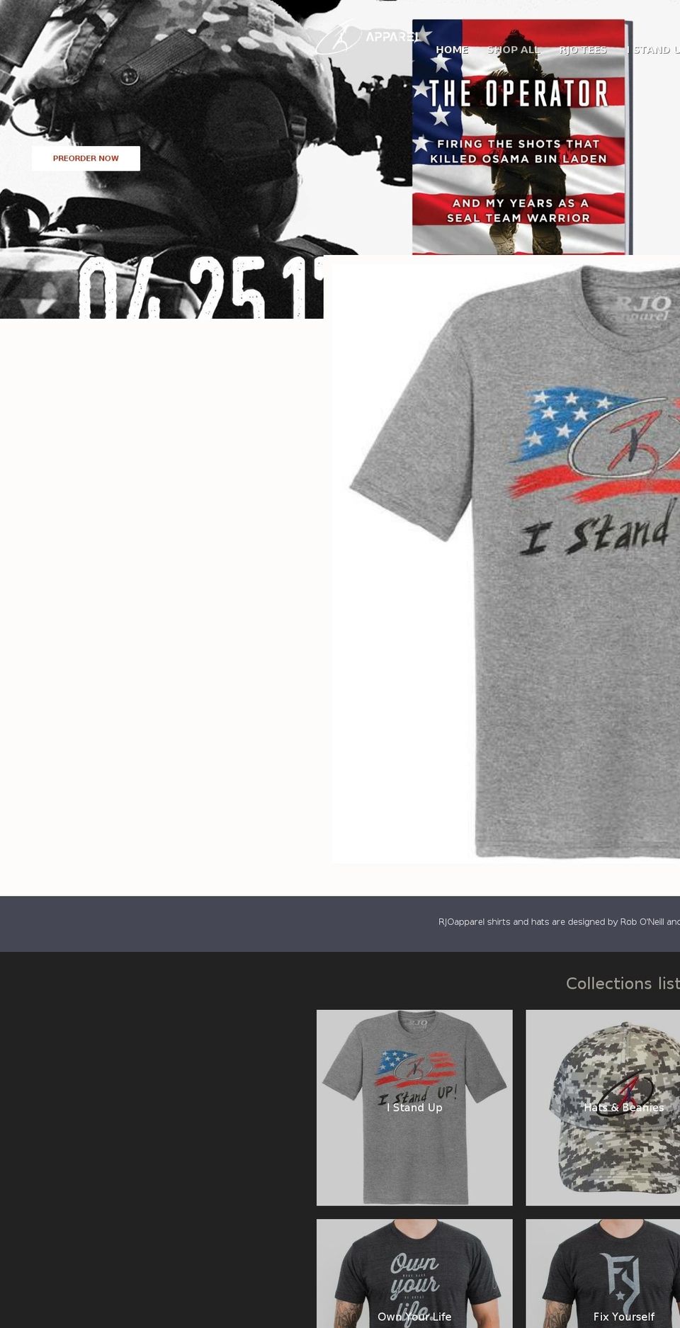 rjoapparel.com shopify website screenshot