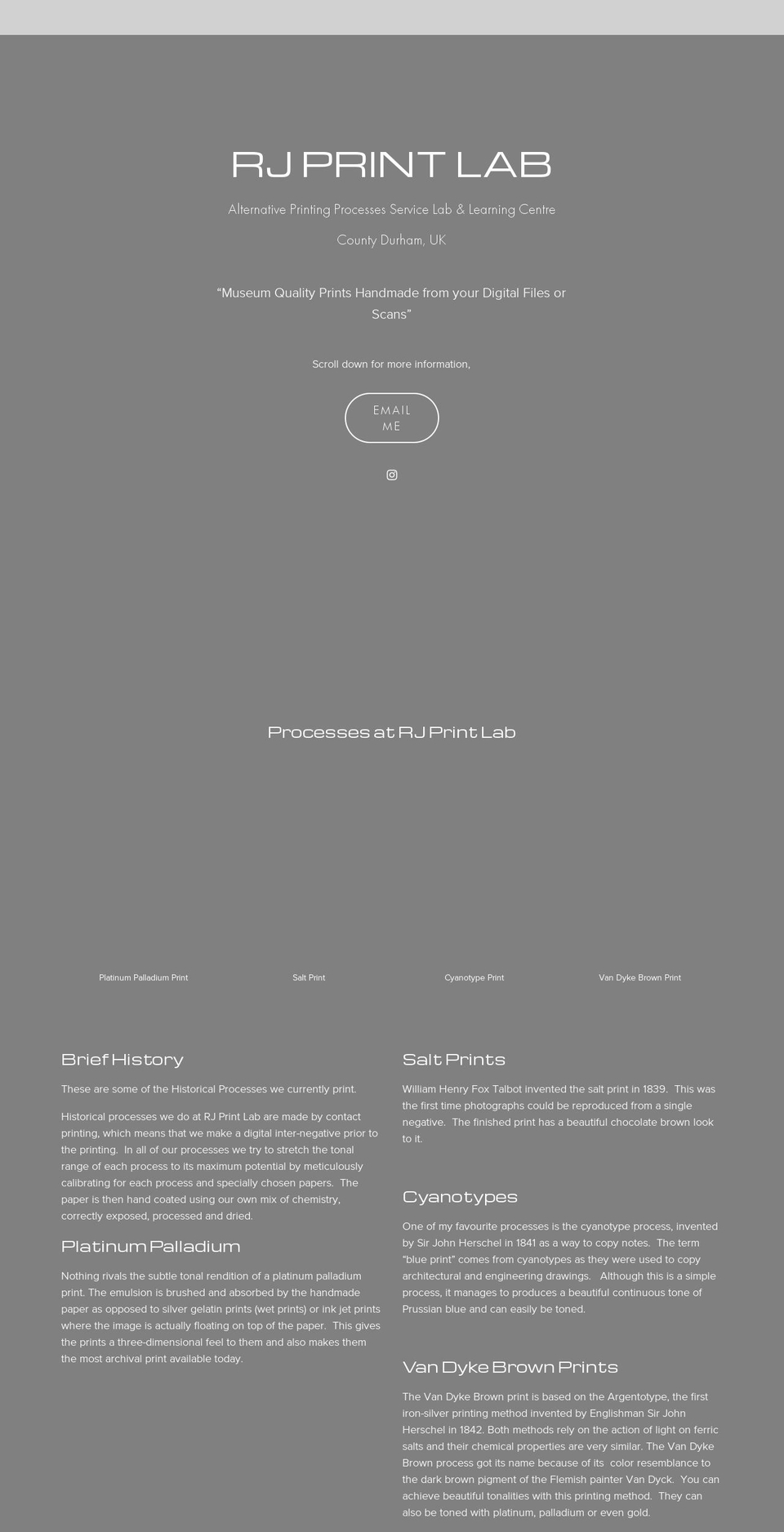 rjprintlab.com — Shopify storefront screenshot