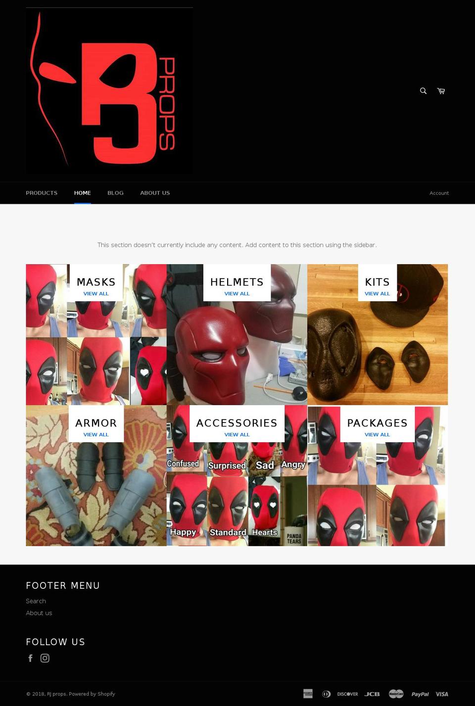 rjprops.com — Shopify storefront screenshot