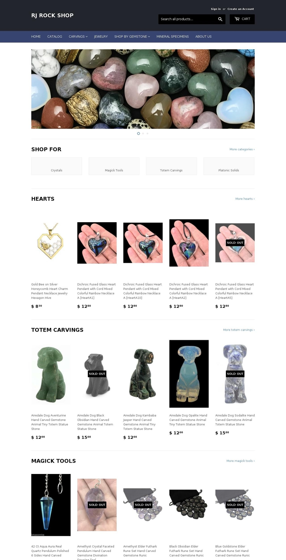 rjrockshop.com — Shopify storefront screenshot