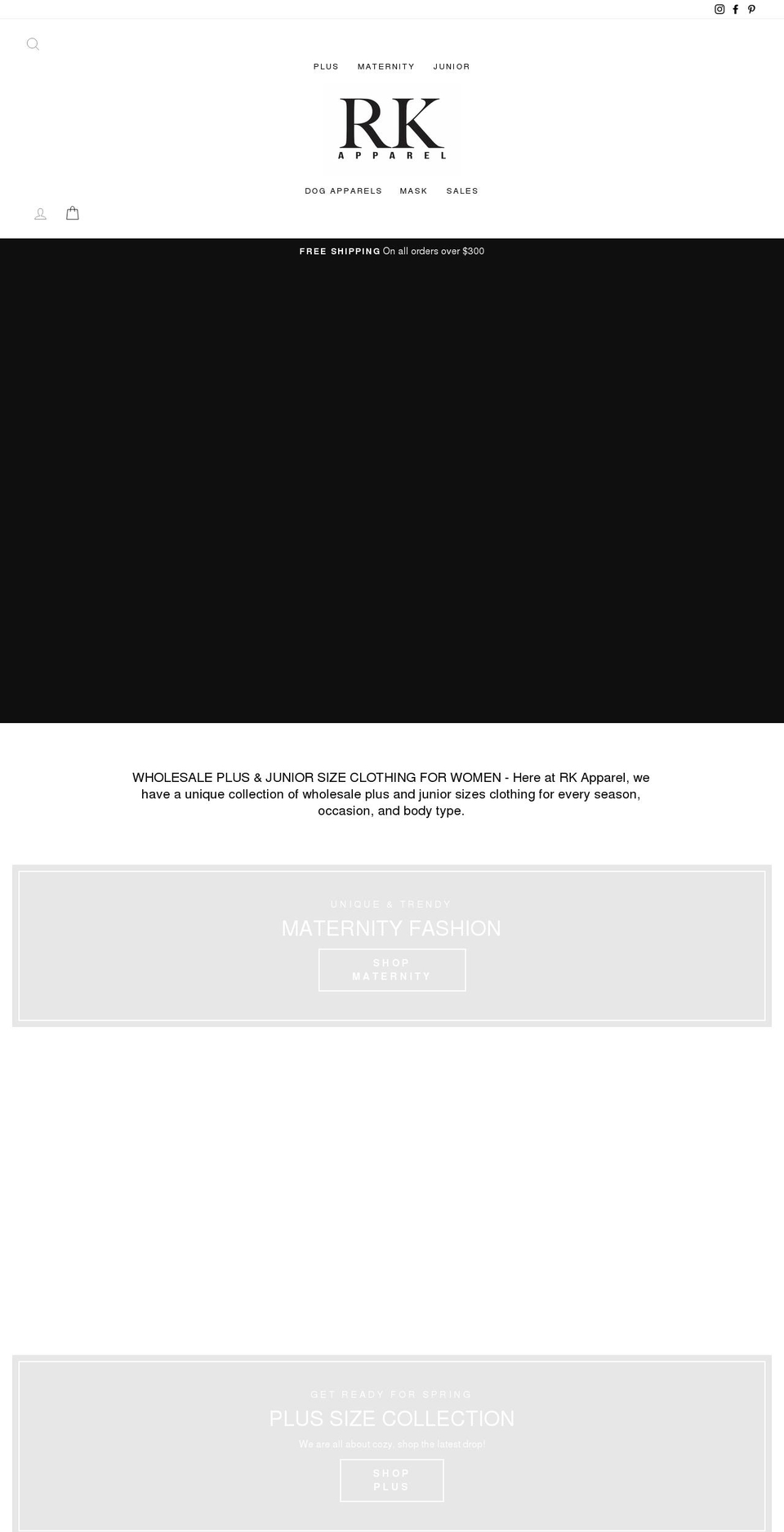 rkapparelonline.com shopify website screenshot