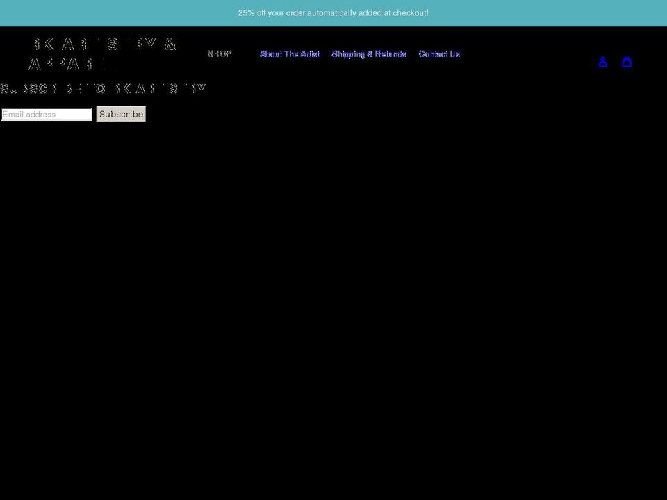 rkartistry.com shopify website screenshot