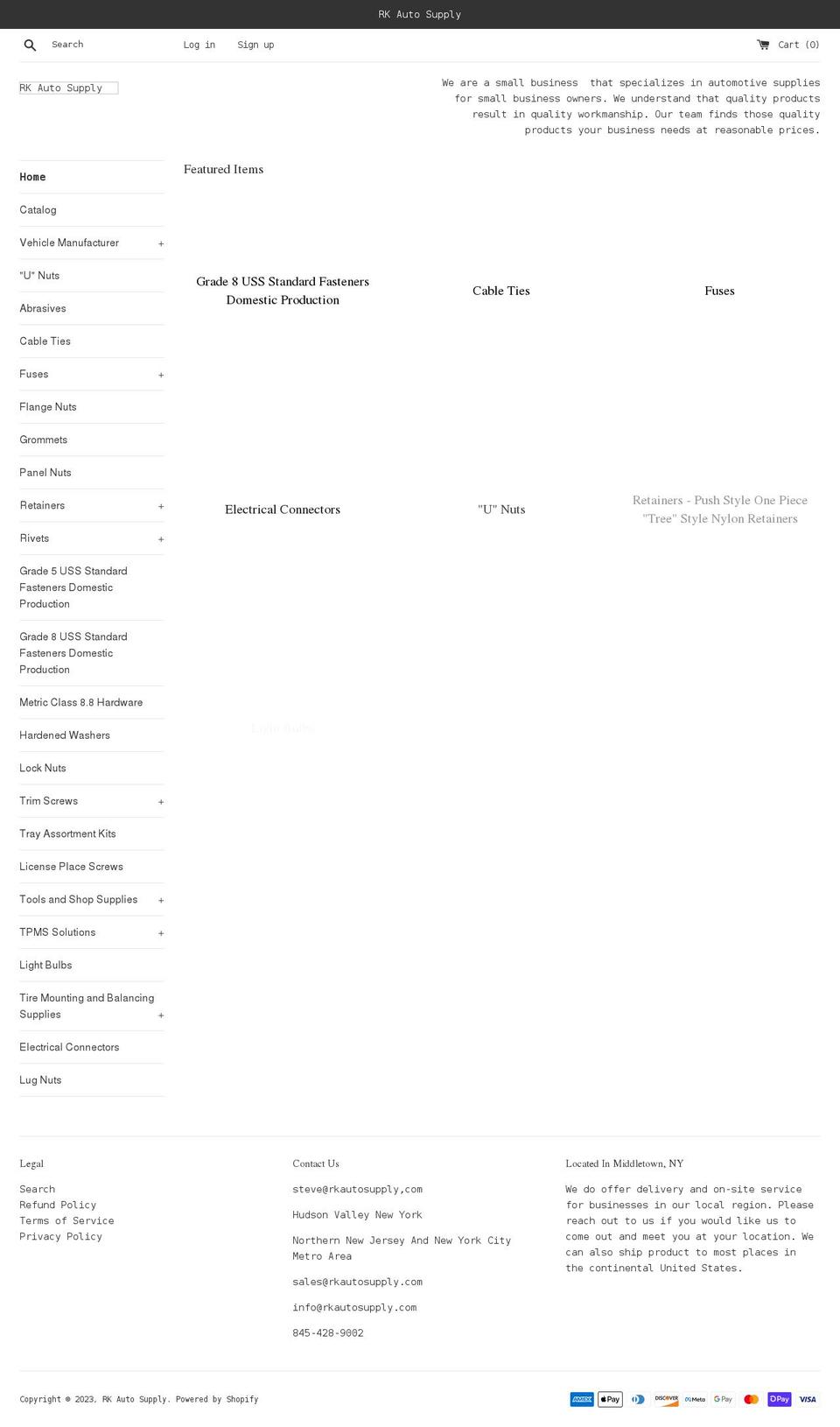 rkautosupply.com shopify website screenshot