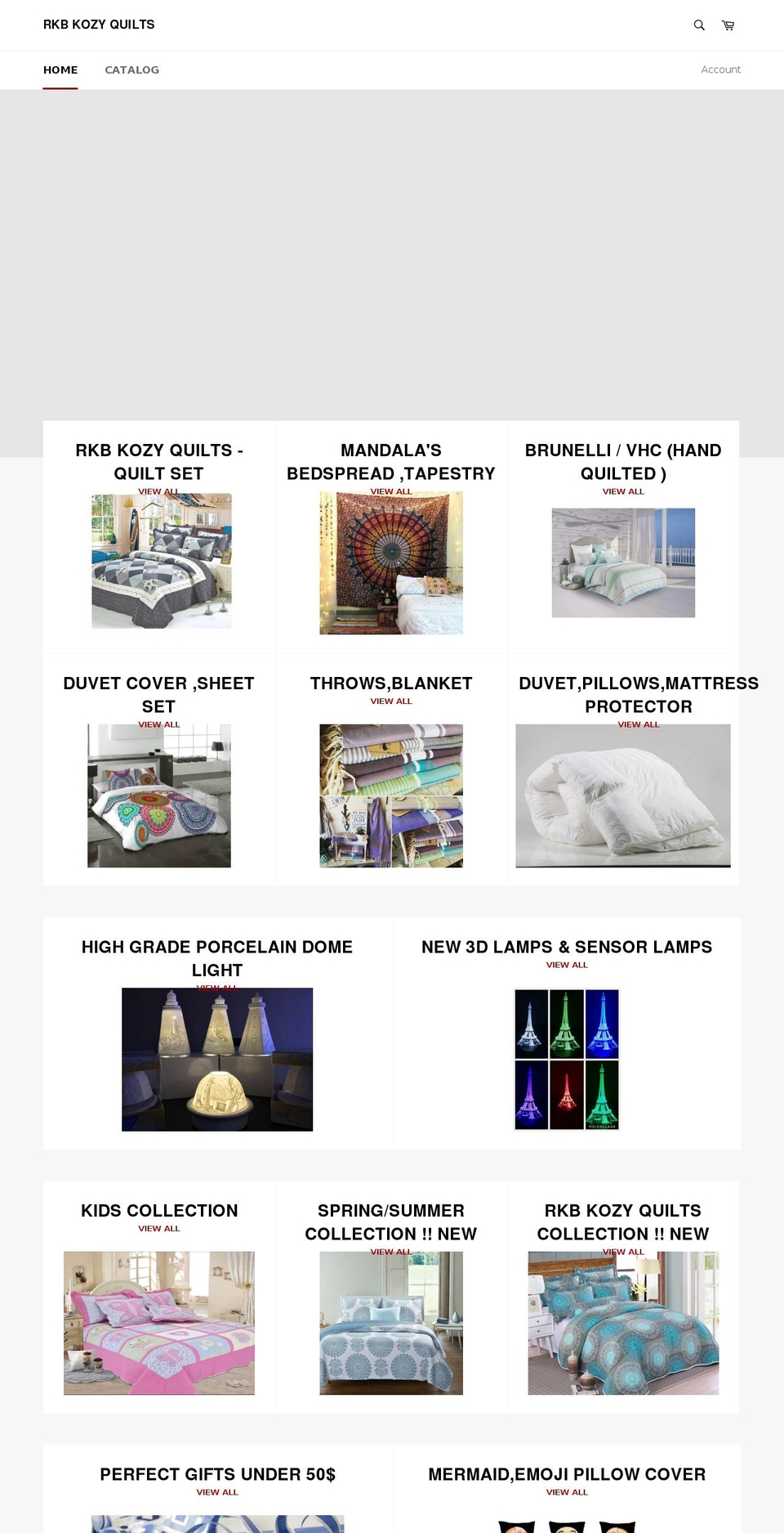 rkbkozyquilts.com — Shopify storefront screenshot
