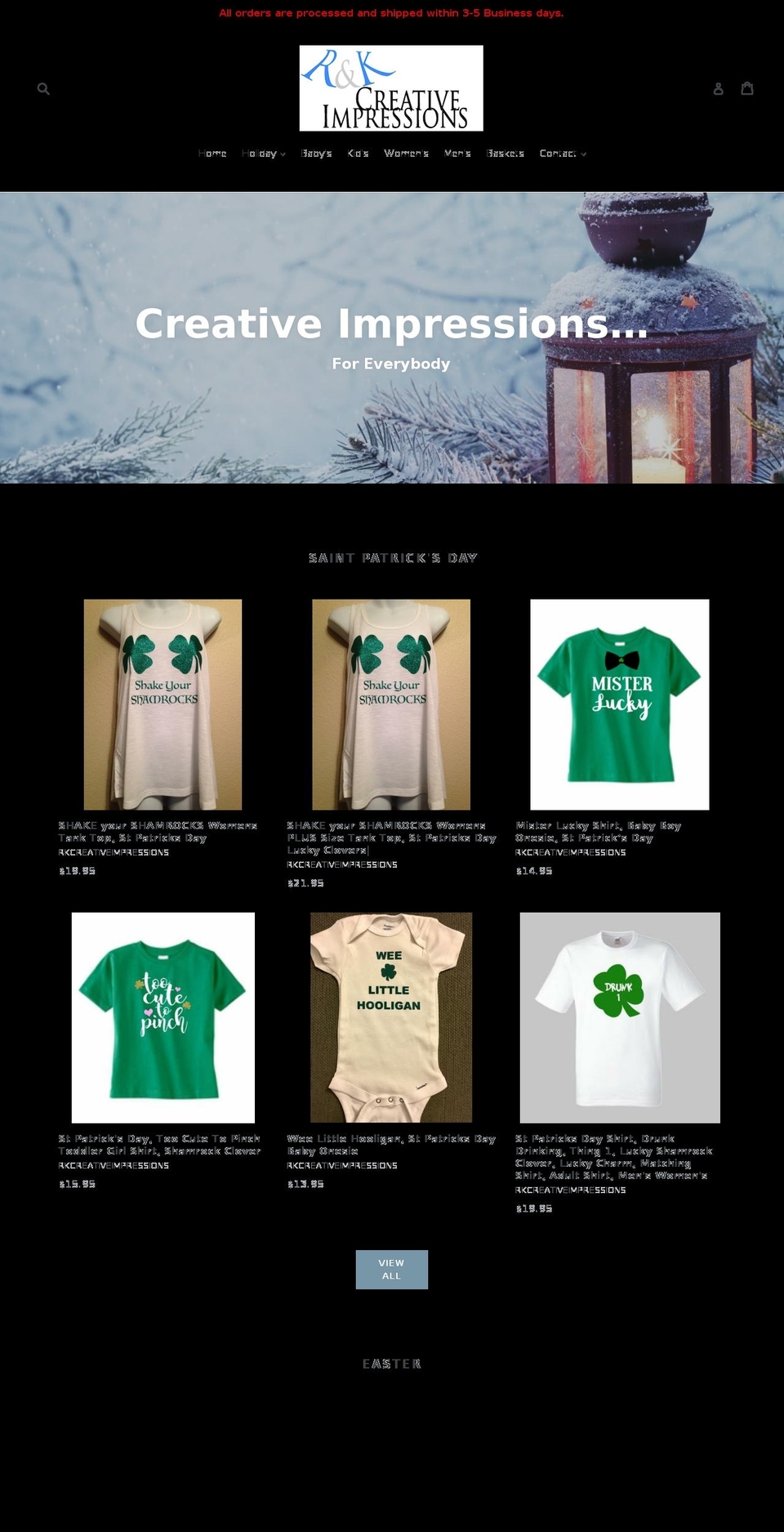 rkcreativeimpressions.com shopify website screenshot