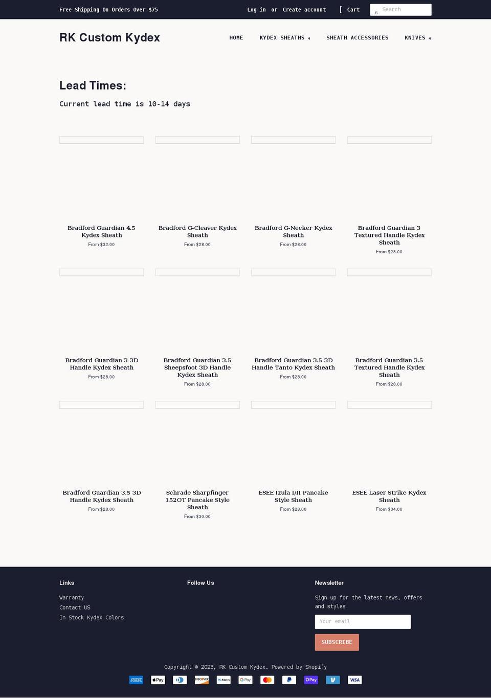 rkcustomkydex.shop shopify website screenshot