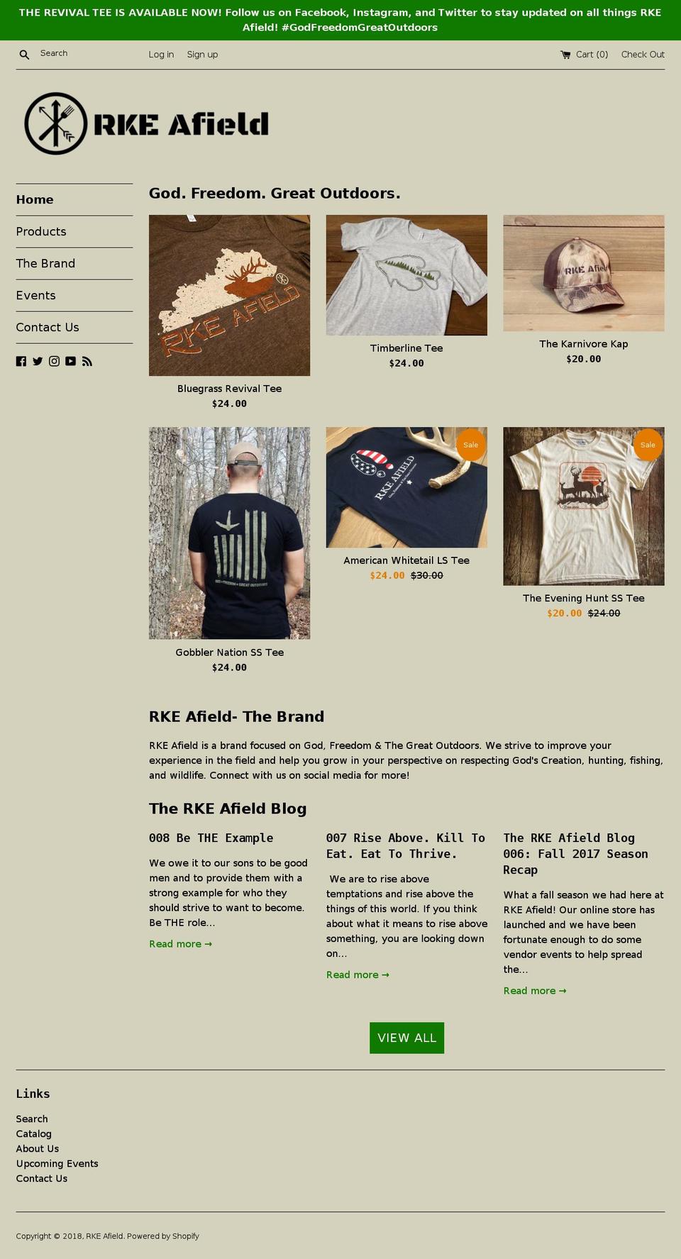 rkeafield.com — Shopify storefront screenshot