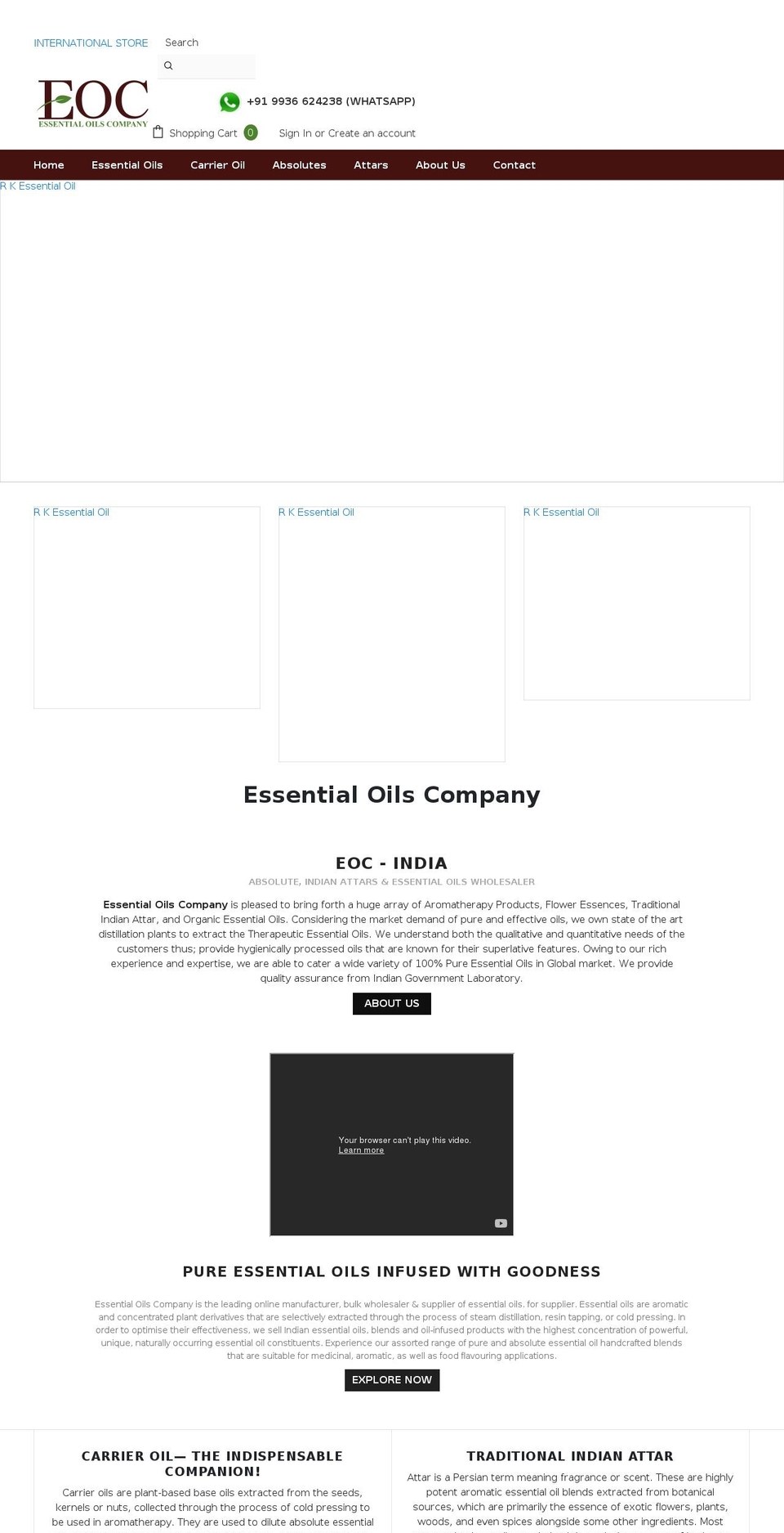 rkessentialoil.com shopify website screenshot