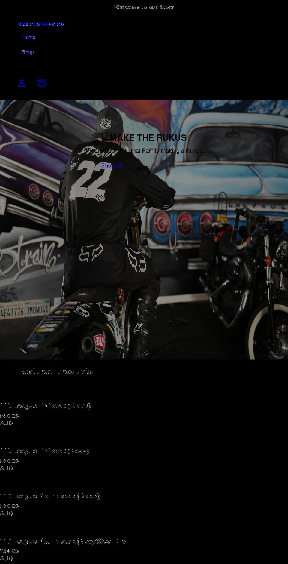 rksclothingco.com shopify website screenshot