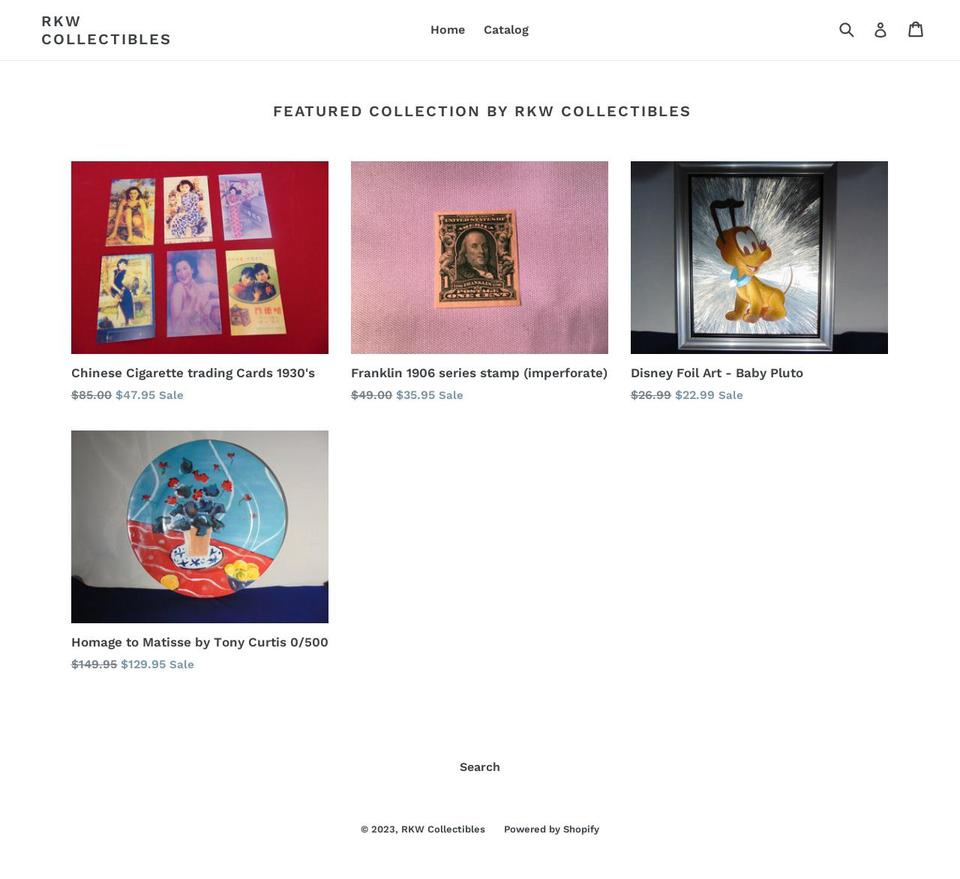 rkwcollectibles.com — Shopify storefront screenshot