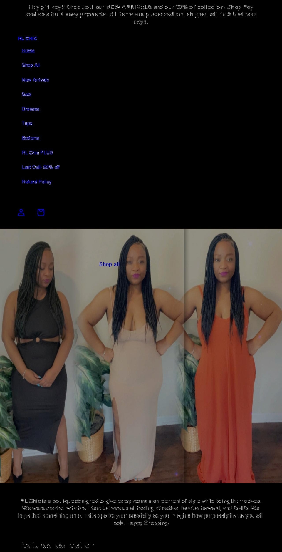 rlchic.com shopify website screenshot