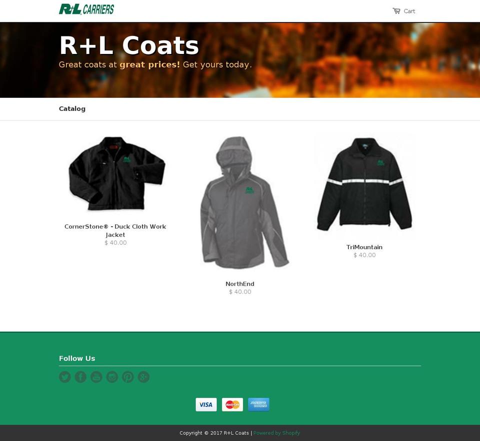 rlcoats.com shopify website screenshot