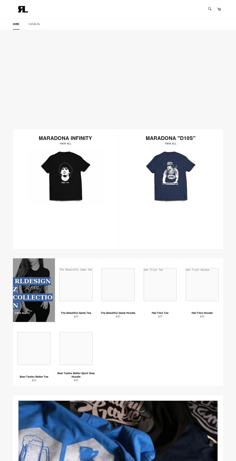 rldesignzapparel.com shopify website screenshot