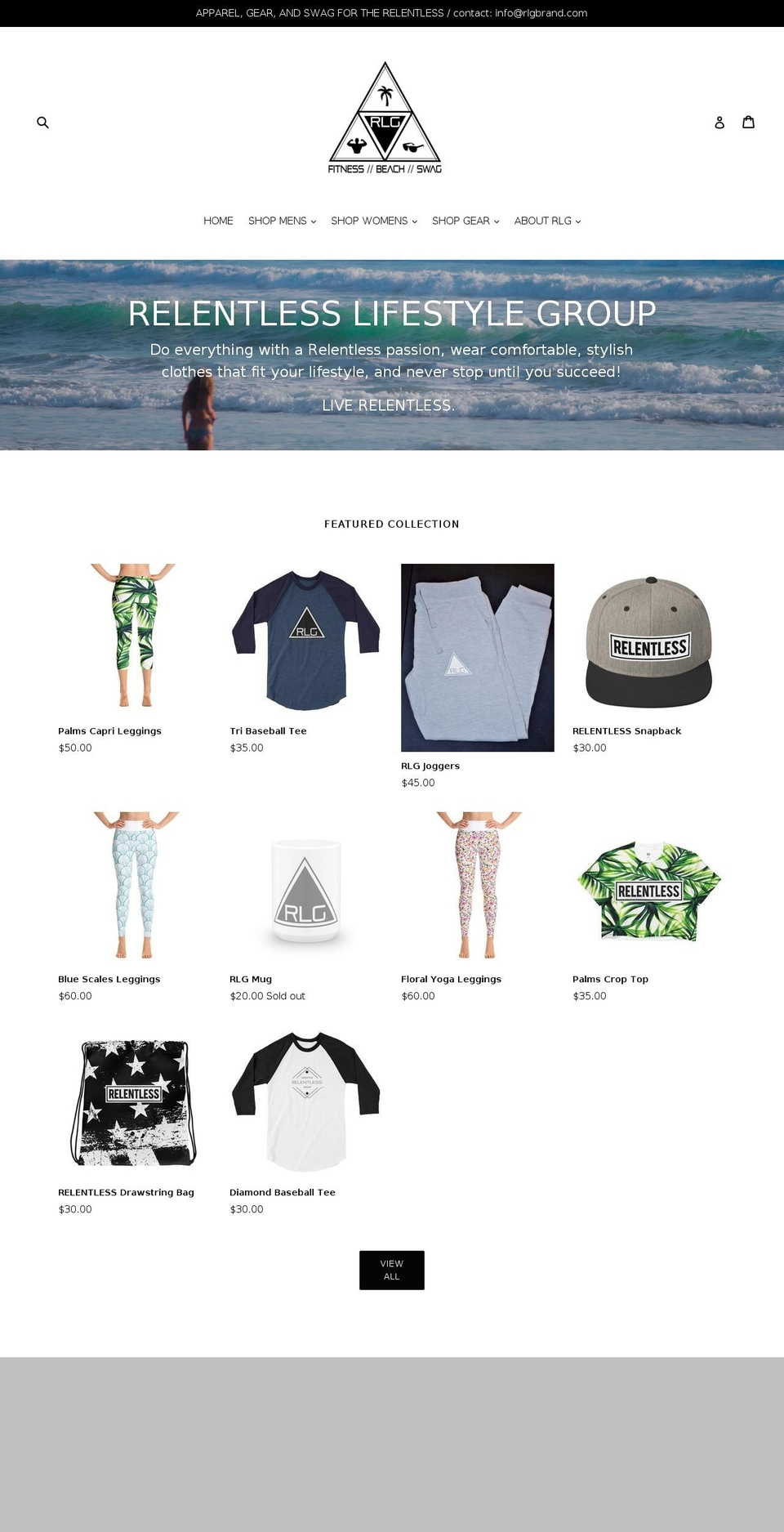 rlgbrand.com — Shopify storefront screenshot