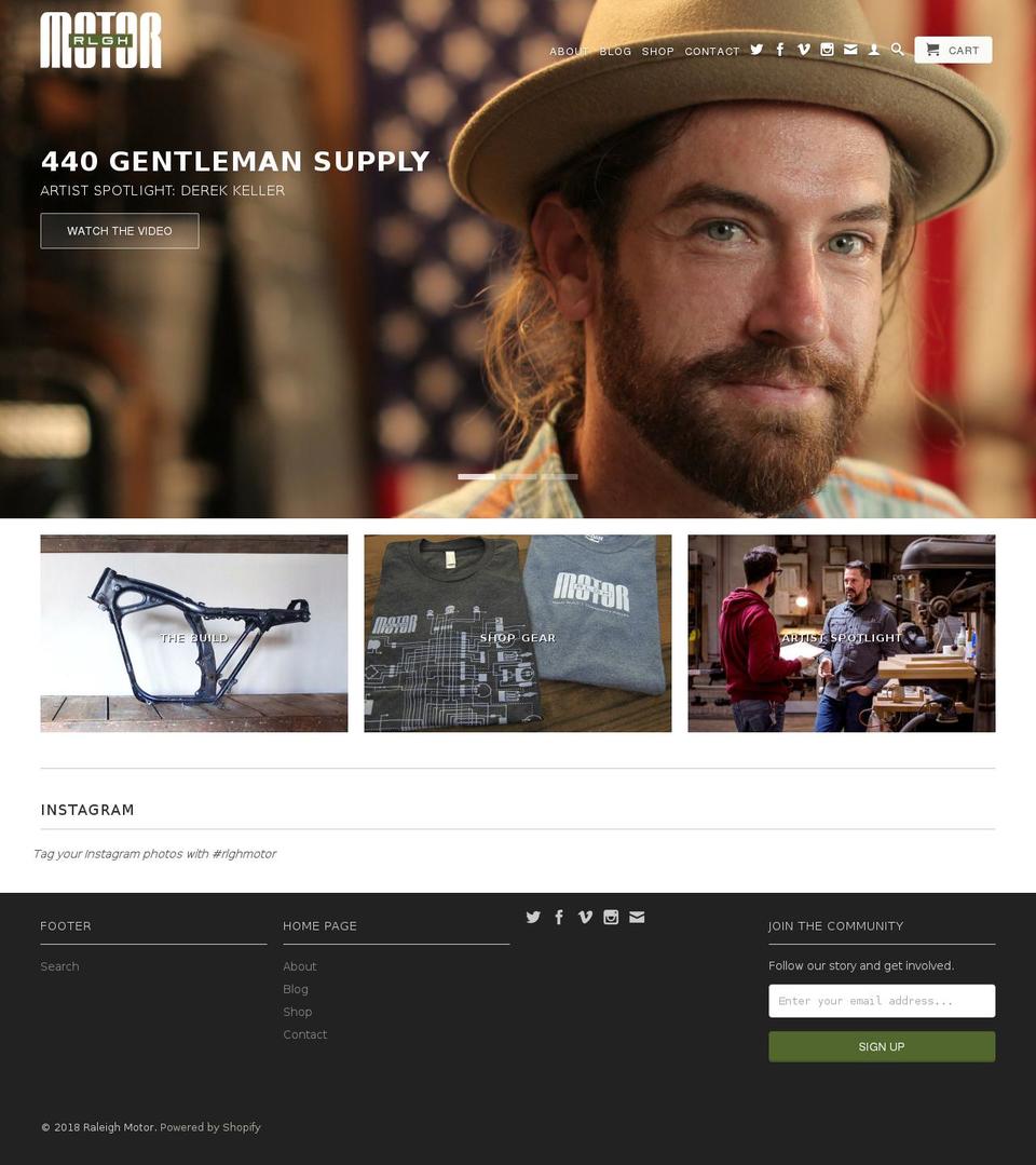 rlghmotor.com — Shopify storefront screenshot