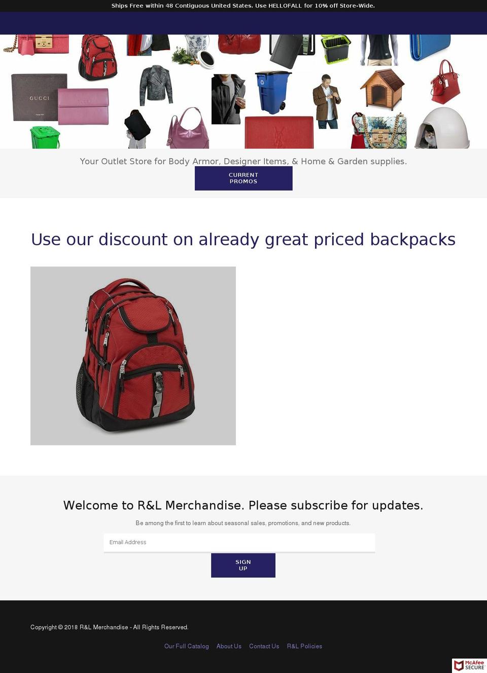 rlmerchandise.com — Shopify storefront screenshot