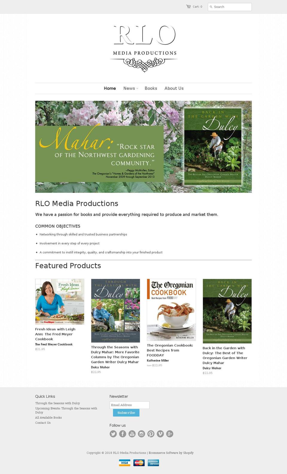 rlomediaproductions.com shopify website screenshot