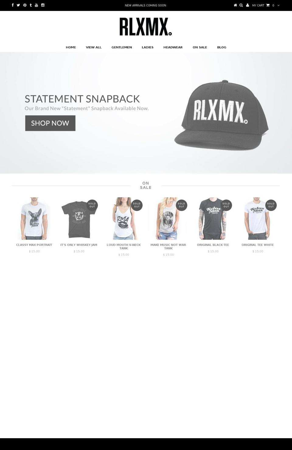 rlxmx.com — Shopify storefront screenshot