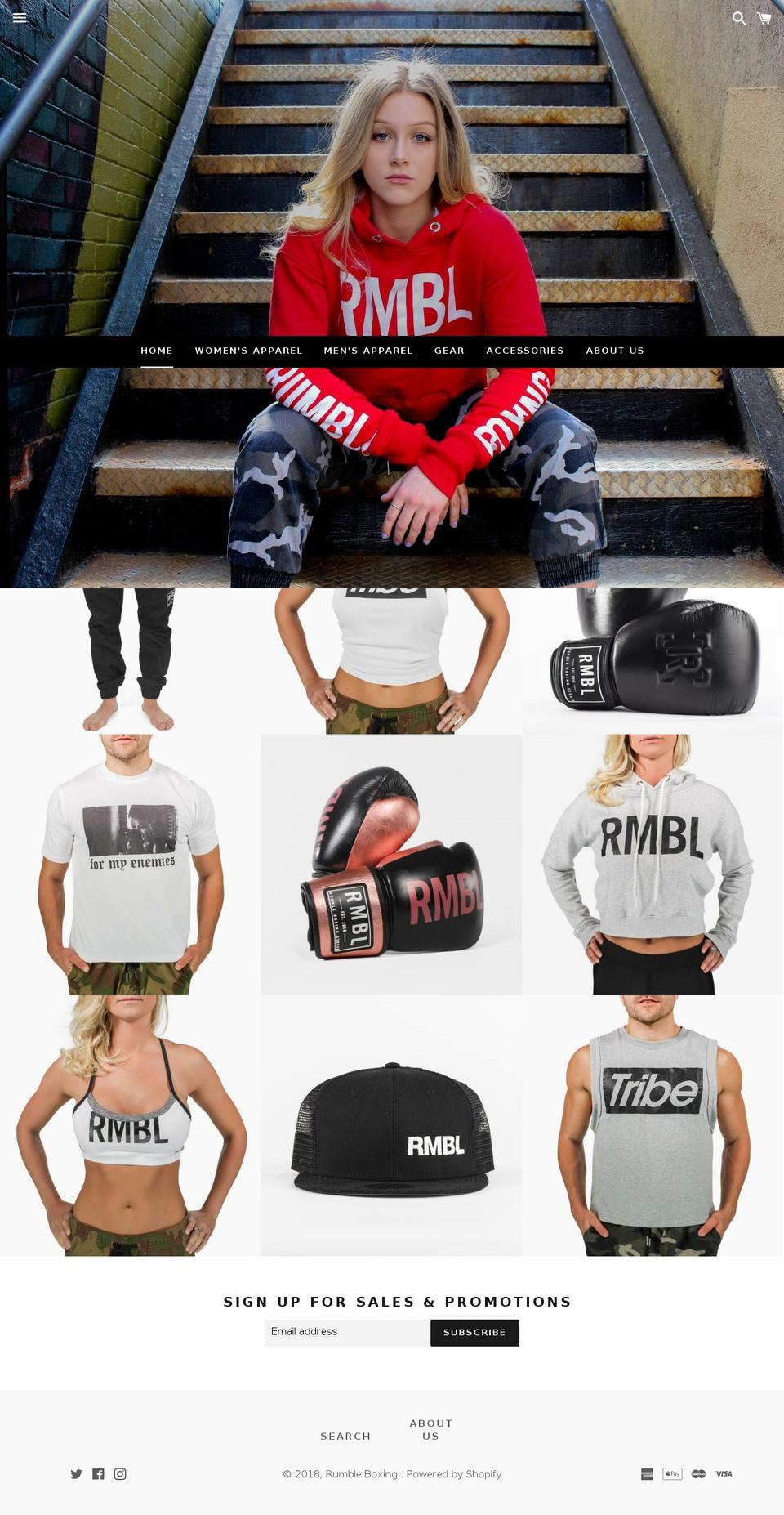 rmblapparel.com — Shopify storefront screenshot