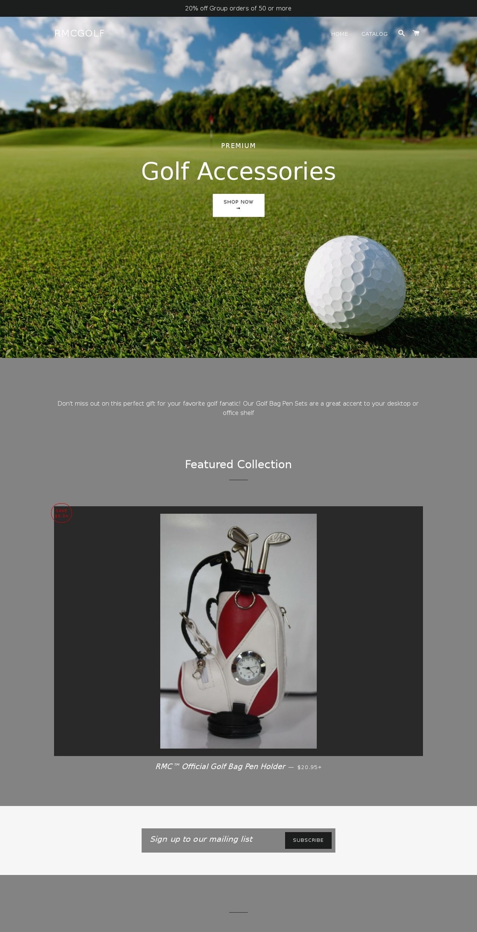 rmcgolf.com — Shopify storefront screenshot