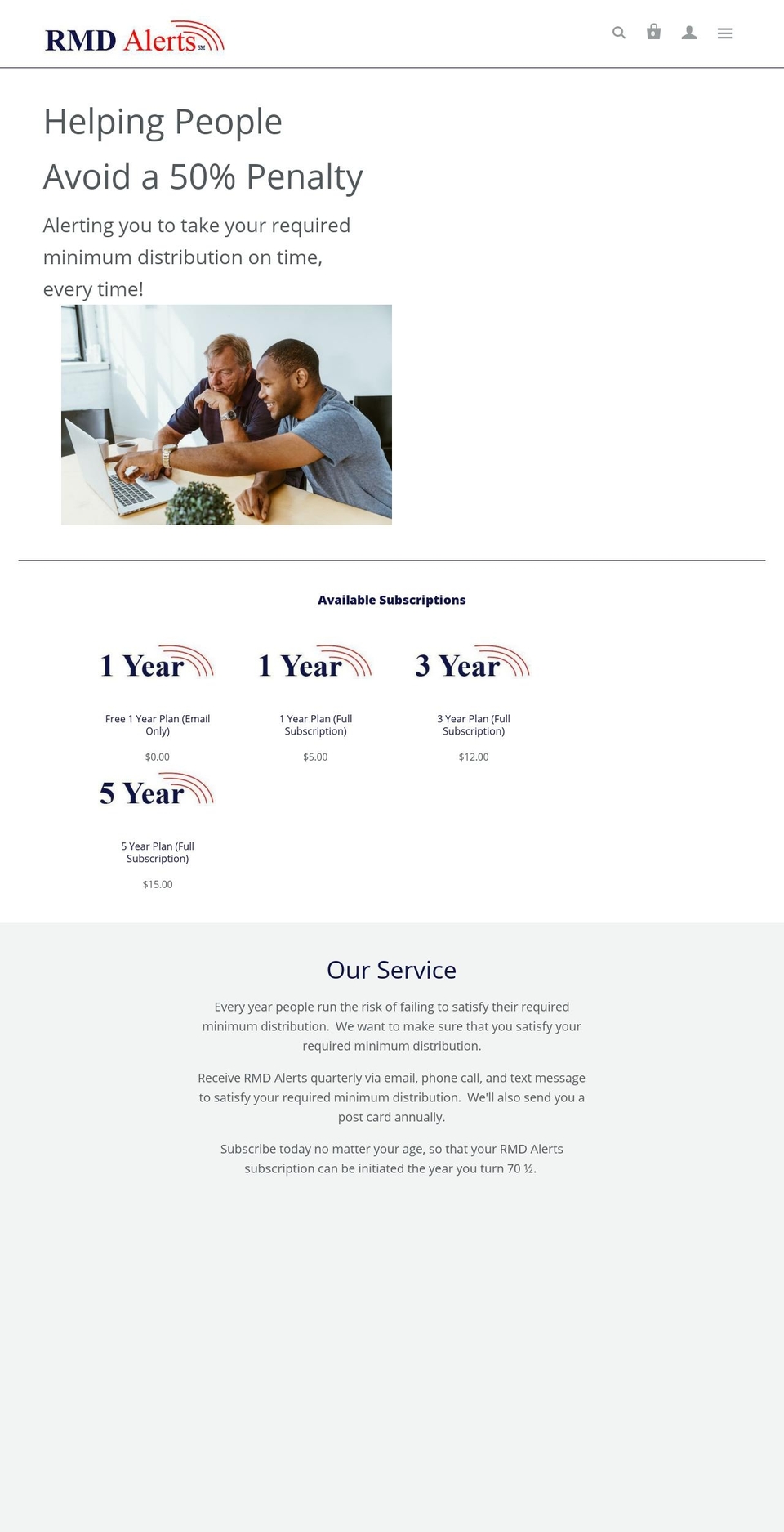 rmdalerts.com — Shopify storefront screenshot
