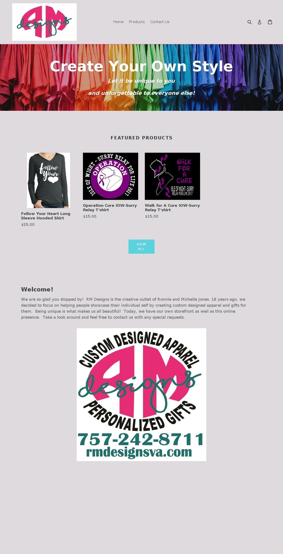 rmdesignsva.com shopify website screenshot