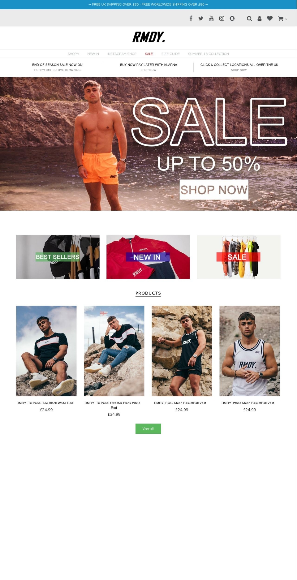 rmdyclothing.com — Shopify storefront screenshot