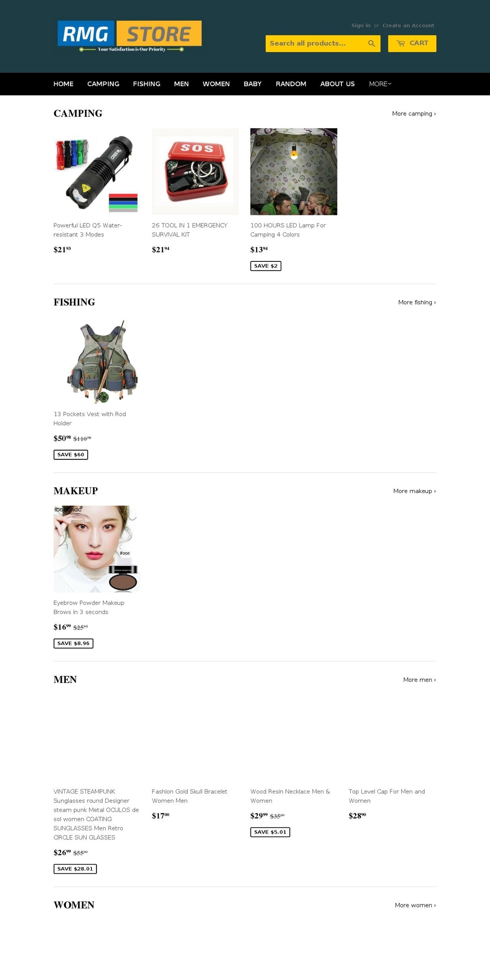 rmgstore.com — Shopify storefront screenshot