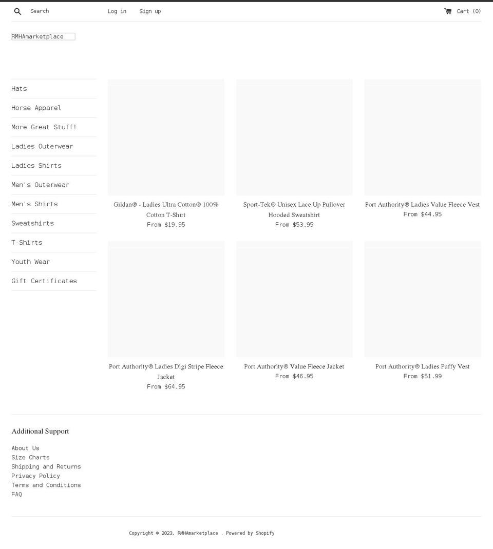 rmhamarketplace.com shopify website screenshot