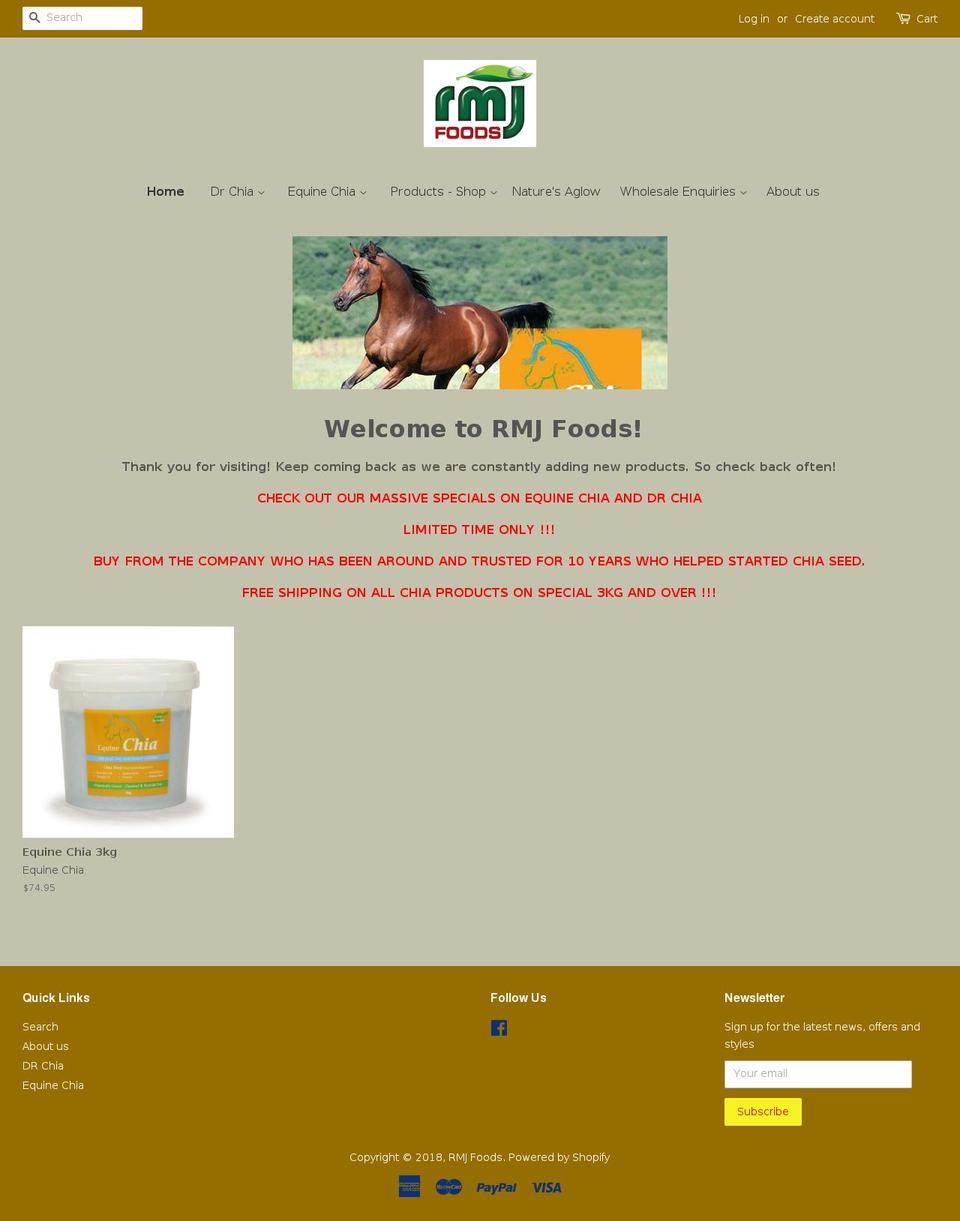 rmjfoods.com.au shopify website screenshot