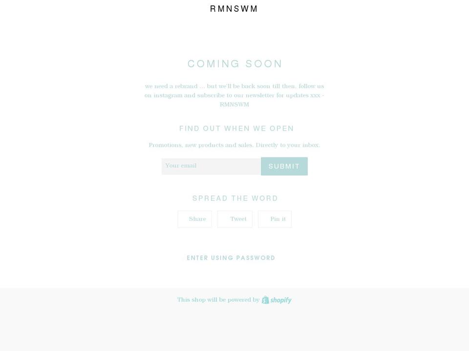 rmnswm.com shopify website screenshot