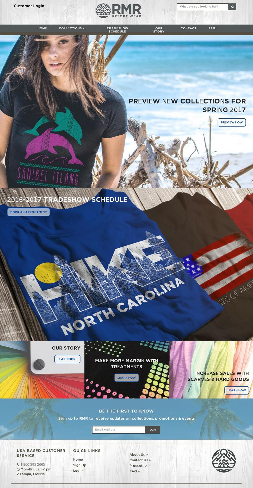 rmrresortwear.com shopify website screenshot