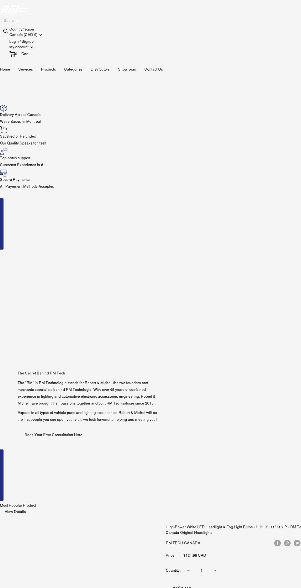 rmtechnologie.com shopify website screenshot