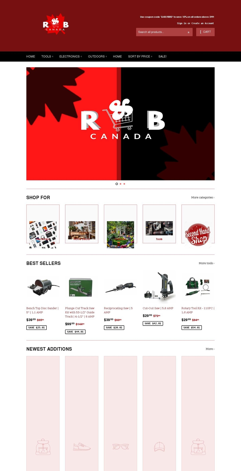 rnb-canada.com shopify website screenshot