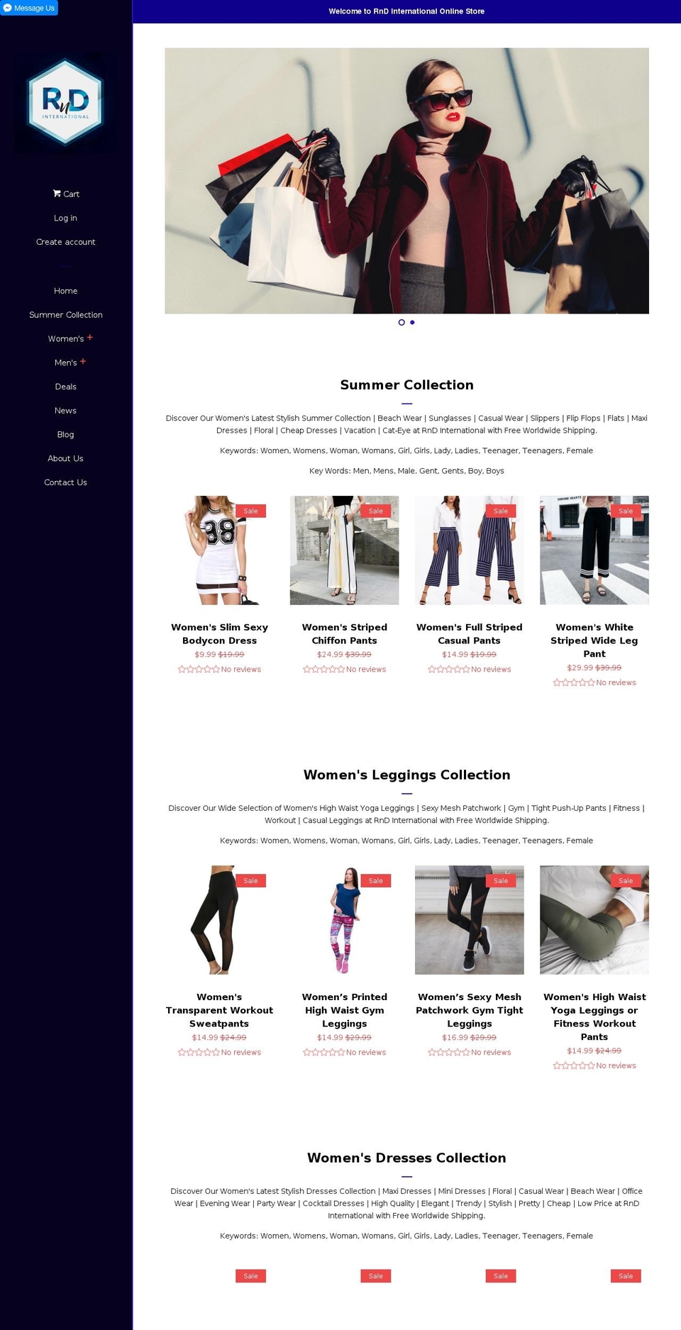 rndinternational.com — Shopify storefront screenshot