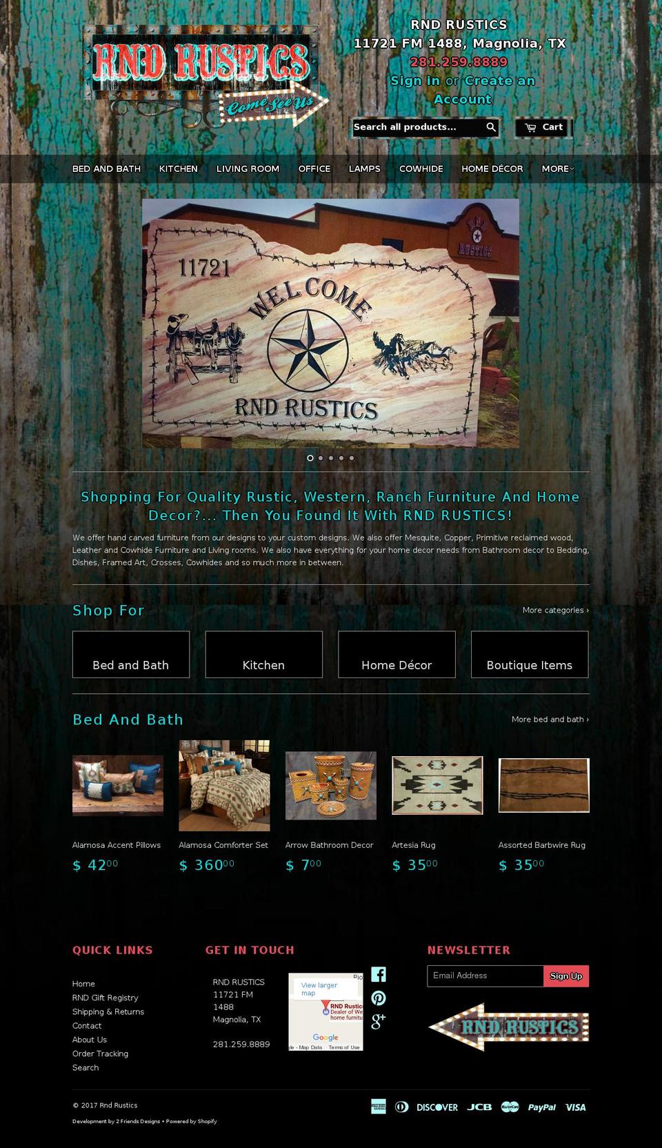 rndrustics.com shopify website screenshot